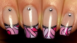 nail art french manucure mosaïque colorée [upl. by Zailer]