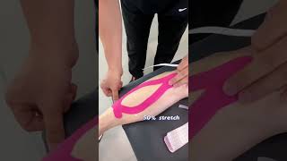 How to apply kinesiology tape to help relieve pain due to front shin splints [upl. by Nnalatsyrc]