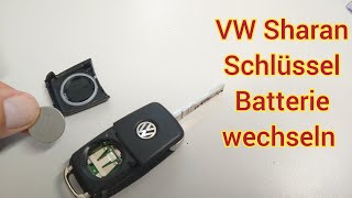 VW Sharan Schlüssel Batterie wechseln Anleitung [upl. by Mann]