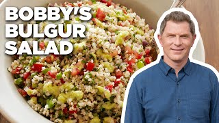 Bobby Flays Bulgur Salad with Green Onion Vinaigrette  Boy Meets Grill  Food Network [upl. by Einhorn]