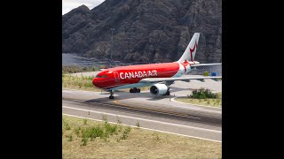 Super Rare Take Off Airbus A310300 Canada Air from Shortest Runway [upl. by Rie]