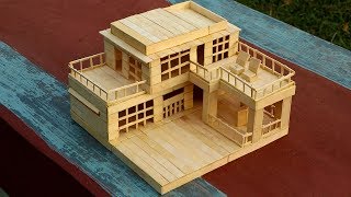 How to Make a Modern Popsicle Sticks House [upl. by Ojaras]