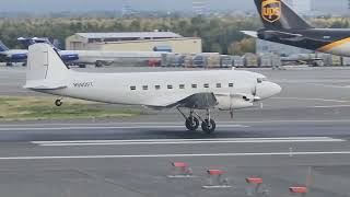 Rare DC3 Lockheed L382 Boeing 747 Planespotting Anchorage Alaska [upl. by Ilrak432]