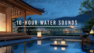 10hour Water amp Crickets Sounds  Japanese Onsen with Mt Fuji amp Cherry Blossom [upl. by Aynom]