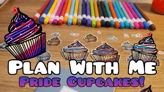 Plan With Me Pride Cupcakes in my Mini Daily Planner [upl. by Lenra]