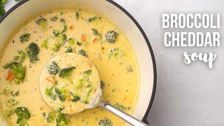 Creamy Broccoli Cheddar Soup  The Recipe Rebel [upl. by Beatrix942]