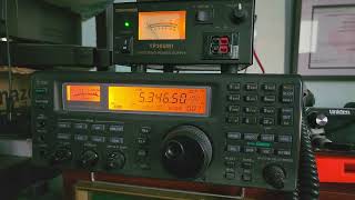 60 meters amateur radio activity Short and Sweet net Icom ICR8500 with MLA 30 loop antenna [upl. by Aerdnna]