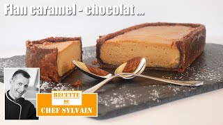 Flan caramel chocolat  recette par Chef Sylvain [upl. by Andreana]