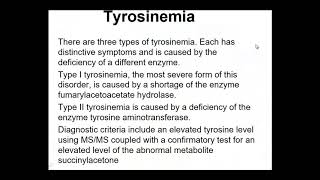 Types of tyrosinemia [upl. by Lebatsirhc]