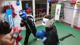 Boxer sparring 2 people at same time11092016 [upl. by Aihsiym]