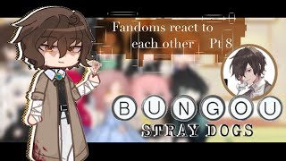 Fandoms react  Bungou Stray Dogs  Dazai Osamu 810 [upl. by Aima]