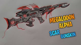 MEGALODON ALPHA SCAR EVO GUN SKIN DRAWINGitskkarts viralvideo [upl. by Derfla]