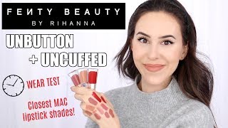 Fenty Stunna Lip Paint Uncuffed  Unbutton  Wear Test  Review [upl. by Tibbetts]