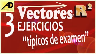 VECTORES de R2 3 TRES EJERCICIOS quottípicos de examenquot Academia DIEGO [upl. by Atteirneh]