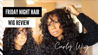 FRIDAY NIGHT HAIR AFFORDABLE CURLY WIG  GLS 109 wig install and review [upl. by Eimirej583]