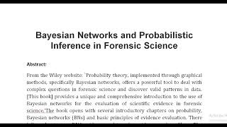 Bayesian Networks and Probabilistic Inference in Forensic Science [upl. by Raycher591]