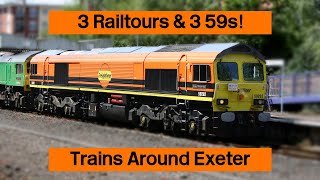 3 Railtours amp 3 59s Trains Around Exeter 04052024 [upl. by Eednim]