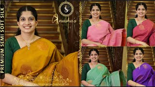 Borderless Semi Soft Silk  Premium Soft Silk Saree  Siilverlines [upl. by Georg466]