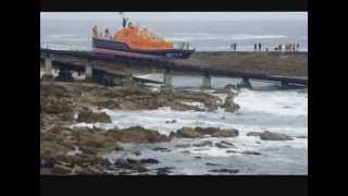 Sennen Cove lifeboat launch and wreck [upl. by Dielle]