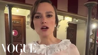 Keira Knightley Cant Believe the Chanel Couture Show in Paris [upl. by Ojadnama862]