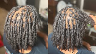 HOW TO RETWIST LOCS FOR BEGINNERS  w Aloe Vera Gel  Palm Rolling Method [upl. by Orgel]