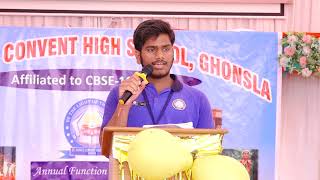 Speech by St Akshat Yadav  St Johns Convent High School Ghonsla [upl. by Akimit]