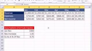 Office 2010 Class 19 Excel Intro Project 02 Formulas Charts Page Setup Net Income [upl. by Anear]