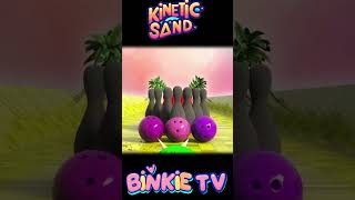 Binkie TV Kinetic Sand Smash Learn Colors Bowling Ball Adventure [upl. by Delamare]