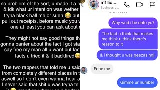 Marnz Malone Vs M1llionz beef explained Leaked DMs [upl. by Niamert546]