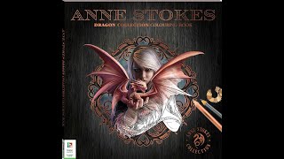 Flip Through Anne Stokes  Dragon Collection Coloring Book [upl. by Noble257]