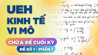 UEH  KINH TẾ VI MÔ  CHỮA ĐỀ CUỐI KỲ  ĐỀ SỐ 1  PHẦN 1 [upl. by Caritta]