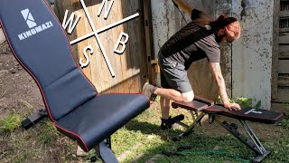 KINGMAZI Adjustable Workout Bench w Resistance Bands  Unboxing amp Review [upl. by Tuck689]