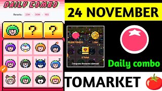 Tomarket Airdrop Daily Combo 24 November  Tomato Daily Combo Today  Tomarket daily combo card [upl. by Merv]