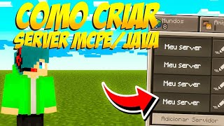 Como Criar Servidor Para Minecraft Pe 2021 Server MCPEJAVA [upl. by Anirrak826]