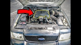 How to InstallRemove Engine Cover on a Crown Victoria Grand Marquis Town car [upl. by Nahbois]