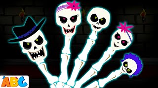 SPOOKY Skeleton Finger Family  More Skeletons Dance Songs for kids only on AllBabiesChannel [upl. by Leiser]