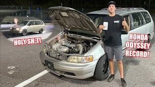 We Took Our 1000Hp Minivan To The Drag Strip New Honda Odyssey World Record [upl. by Onstad755]