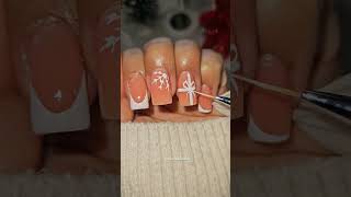 Glitter reflecting gel nail polish white french short nails makeup shortvideo [upl. by Imray]