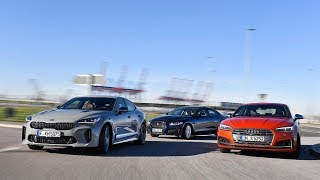 2018 Audi S5 Sportback vs 2018 Kia Stinger GT vs 2018 Jaguar XE S [upl. by Lacim804]