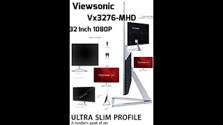 ViewSonic VX3276MHD 32 Inch 1080p Frameless Widescreen IPS Monitor Unboxing Review [upl. by Venu]