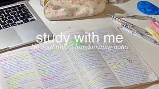 study with me 📑📎  1 hour real time handwriting notes ✍🏻 real sound asmr 🎧 no bgm [upl. by Isolde]