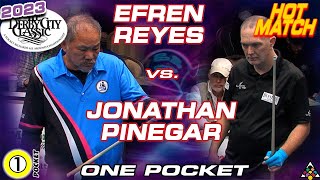 EFREN REYES vs JONATHAN PINEGAR  2023 Derby City Classic One Pocket Division [upl. by Zantos401]