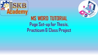 Thesis Report Page Setup in MS word Tutorials in Bangla [upl. by Christa447]