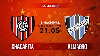 Primera B Nacional Chacarita vs Almagro  BNacionalenTyC [upl. by Aicillyhp]