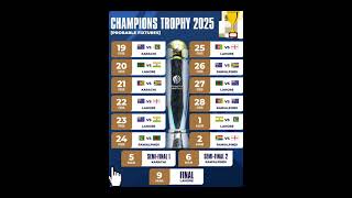 2025 CHAMPION TROPHY SCHEDULE [upl. by Rotce]