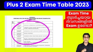 Plus two exam time table 2023 Plus 2 exam time table 2023 Kerala Higher Secondary Exam Time Table [upl. by Zerelda766]