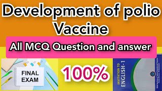 Development of polio vaccine2 2nd year english Development of polio MCQ question and answer [upl. by Thatch]