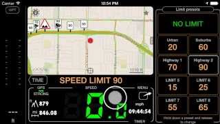 SETUP Remember speed limit and speed cams alert iPhoneiPad speedometer 55 [upl. by Alenairam]