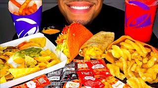 ASMR Taco Bell Mukbang Nacho Fries Cinnamon Twist Reaper Fries 1 Burrito Jerry Eating Show Tacos [upl. by Basso122]