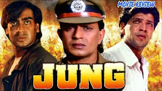 Jung 1996 Hindi Action Movie Review  Mithun Chakraborty  Aditya Pancholi  Ajay Devgan  Rambha [upl. by Abbate114]